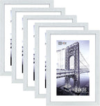 VCK 24 x 36 White Wood Frame for Wall with Plexiglass Hanging Hardware Picture Frame Large Poster Frame for Artwork Certificate Included 5 Pack