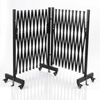 18 FT 44" High Industrial Metal Expandable Barricade，Retractable Traffic Fence with Casters, Folding Security Gate,Portable Barricade Gate for Construction Area, Traffic Control,Driveway and Garden
