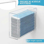 Novabright Clear Acrylic Sterilization Pouches Dispenser Rack Multi-Sized 5 Stations Wall Mount Holder for Face Mask Gloves Tissue Plastic Bag Hair Net Shoe Covers for Kitchen Medical Restaurant