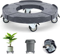 Trash Can Dolly Wheels, Adjustable 15-19 Inch Round Roller with Locking Wheels 440 LBS Heavy Duty Drum Cart Multi Function Rolling Dollies Stand Plant Caddy, Grey