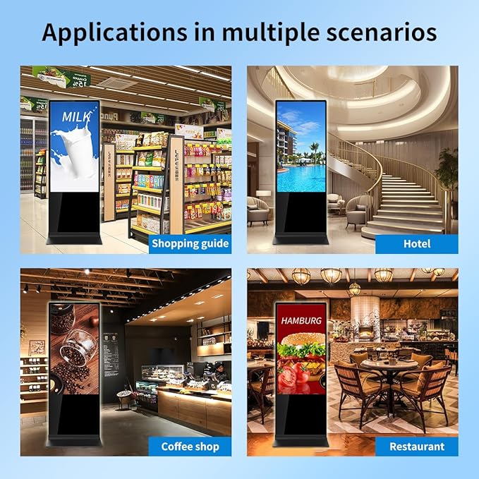 55 Inches Indoor Digital Signage Display Floor Standing Advertising Kiosk Android System with WiFi HDMI/USB Input Auto AD Player (Non-Touch Screen, 55 Inches)