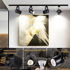 8PCS LED Track Lighting with Advanced Replaceable GU10 Bulbs, Switchable 3CCT(3000K/4000K/6000K) and Dimmable Brightness(20%-100%), Versatile Ceiling Spotlight Fixtures for Any Space