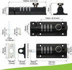 Heavy Duty 4-Digit Combination Locking Bolt - Reinforced Zinc Alloy Security Slide Latch for Gates, Sheds, Barns, Fences & Cabinets - Childproof Design & Anti-Theft Password Setting (Black)