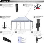 ABCCANOPY Patio Pop Up Canopy Tent 10x20 Commercial-Series (Gray)