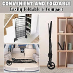 Foldable Shopping Cart with Waterproof Bag, 360° Swivel Wheels & Double Basket, 300lbs Capacity for Groceries, Heavy Duty Utility Grocery Carts for Shopping, Laundry, Camping, Luggage