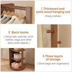 WoodsWhisper Full Length Mirror Coat Rack Solid Wood Floor Mirror 66"x12" Full Length Mirror with Stand Long Mirrors for Bedroom,Living Room