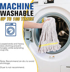 Matthew Cleaning Commercial Mop Head Replacement, 5 Inch Wide Headband, Looped End Cotton Blend String Wet Mops for Floor Cleaning, 24 oz Large, Case Pack 12 Pcs White