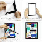 6 Pack Magnetic Sign Holder 8.5 x 11 - Refrigerator & Wall Adhesive Photo/Document Holders, Sign Holders for Door/Window, Durable Magnetic Picture Frames for Home/Office Use