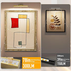 Picture Lights for Wall, Brushed Gold Battery Operated Picture Light 16in Art Light CCT Dimmable Recharging Battery Wall Light with Remote Control for Living Room Gallery