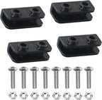 (4 Sets) 2-Way Pop-up Event Shelters Gazebo Replacement Connector,with 8 Stainless Steel Screws,Canopy Tent Replacement Parts Black Rectangular Bracket Truss Connector Canopy Replacement Parts