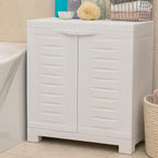 Sunnydaze Freestanding Garage Storage Cabinet with Doors - Indoor Utility Storage Cabinet - 25.5" H - Garage, Office, Home, Laundry Room - Speckled White