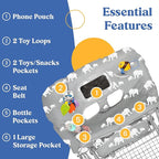 PILLANI Shopping Cart Cover for Baby, High Chair Cover for Restaurant Seat - Grocery Cart Cover for Baby Girl and Boy, Comfortable Cotton Buggy Covers for Babies - Padded Toddler Shopping Cart Cover