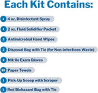 McKesson Bloodborne Pathogen Spill Kit [1 Kit]– Bodily Fluid Clean-Up Pack with Gloves, Hand Wipes, Disinfectant & Fluid Solidifier – First Response Spill Kit for Workplace, School & Medical Use