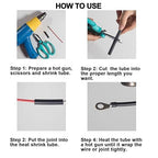 2 Pcs 1 inch (Diameter) 3:1 Waterproof Heat Shrink Tubing Kit, Large Marine Dual Wall Adhesive Shrinkable Wire Wrap Tube, Insulation Sealing Wear-Resistant Cable Protector by YUKSY (4ft, Black & Red)