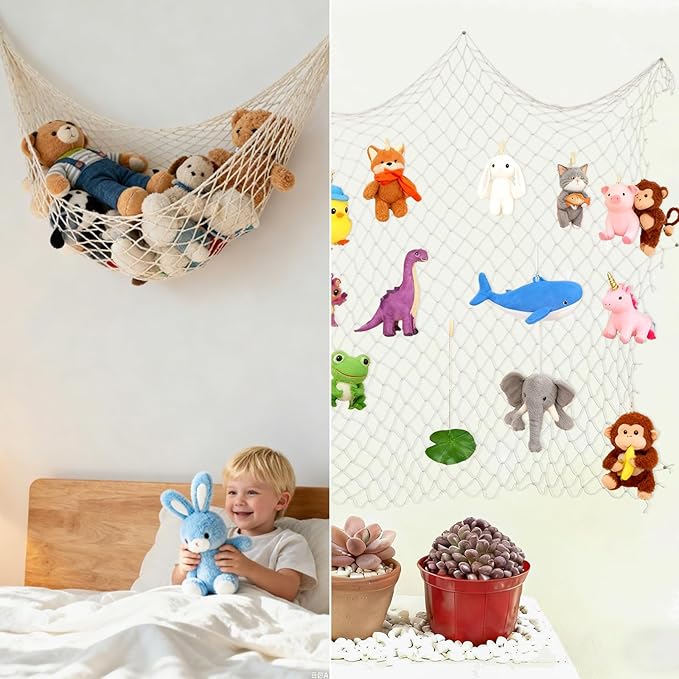 Decorative Fishing Net 2 Pack, 5x10 ft Large Beige Fish Net Decor for Wall, Photo Display, Nautical Mermaid Pirate Ocean Themed Beach Hawaii Under The Sea Party Decorations