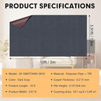 Marine Carpet,6 FT x 10 FT Dark Gray Indoor Outdoor Carpet 0.2" Thick Boat Carpet with Water-Proof TPE Backing, Non-Slide Outdoor Marine Carpet Roll for Home, Patio, Porch, Deck
