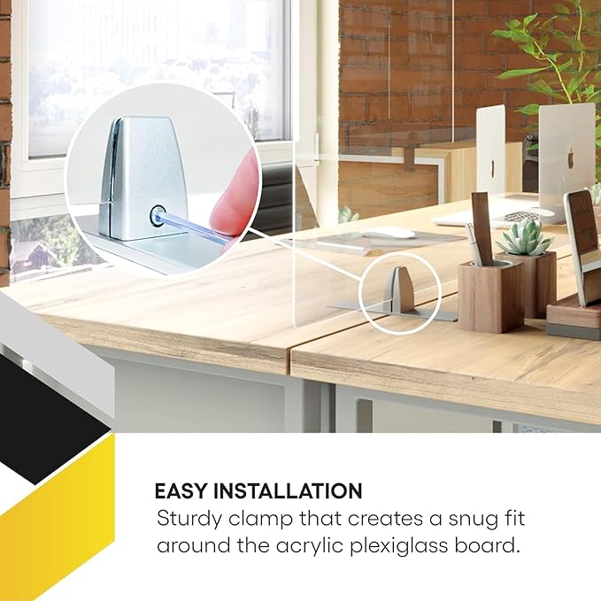 OBEX Acrylic Free Standing Screen, Divider for Desk Privacy Home & Office Partitions for Table Top Workstation, Portable Cubicle Panel for Work, 24" x 60", Frosted
