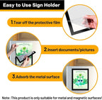 20-Pack Magnetic Sign Holders 8.5 x 11 - Magnetic Frames for Fridge & Metal Surfaces - File/Document/Paper Holders, Picture & Poster Display Frames for Home, Office, Store