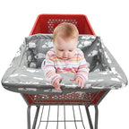 Portable Shopping Cart Cover, High Chair and Grocery Cart Covers for Babies, Kids, Infants & Toddlers, Attached Carry Bag (Simple White Elephant)