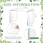 2 Pcs 9 x 6 x 6 Inch Large Acrylic Risers Display Stands 5 mm Thick Acrylic Shelf Riser Showcase for Collectibles Jewelry Cupcakes Food Figures Perfume Cabinet (Clear)