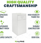 Alpine Restaurant Trash Can Cabinet - Commercial Trash Can 40 Gallon, Garbage Receptacle Indoor with Tray Holder for Restaurants, Cafeterias (White)