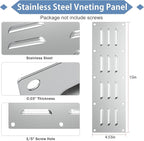 4 Pack Stainless Steel Venting Panel for Grill Accessory Stainless Steel Vent Cover Grill Vent for Masonry Fire Pits Outdoor Kitchen Vent, 15" by 4-1/2"