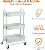 Amazon Basics 3-Tier Metal Rolling Utility or Kitchen Cart - Mint Green