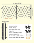 VEVOR Double Folding Security Gate, Lockable Scissor Gate with 360° Swivel Casters, Outdoor Barricade Steel Retractable Gates, for Entry Security, Garage, Warehouse & Pool, 125.98 x 63.19 in (W x H)
