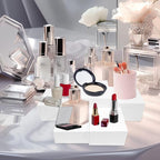 8 Pack Acrylic Risers for Display - Decorative Display Risers - White Acrylic Cubes with Hollow Bottoms
