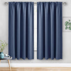 JIUZHEN Blackout Curtains for Bedroom - 60 Inch Wide Thermal Insulated Room Darkening Privacy Soundproof Curtains for Living Room, Set of 2 Panels with Tiebacks, 60 x 63 inches, Dusty Blue