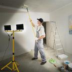 21000Lumen Work Lights with Stand, 2 Head LED Work Light with Adjustable and Foldable Tripod Stand, IP66 Waterproof Portable Work Light for Outdoor Workshop Garage Construction Site Job Site