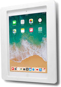 TABcare Anti-Theft Acrylic VESA Enclosure for Apple iPad 12.9" 2015 2017 with Free Wall Mount Kit & 90-Degree Angle Charge Cable (iPad Pro 12.9" 1/2, White)