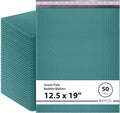 Green 12.5x19.5 Inch Large Poly Bubble Mailers #6 | Padded Envelopes with Self Seal | Air Lined Cushioned Bubble Mailer | Usable Size 12.5x15 | 50 Pack Bulk | Lightweight shipping Bags