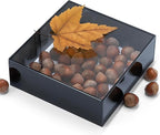 Red Co. Set of 3 Glossy Black / Clear Top Acrylic Cube Display Nesting Risers with Hollow Bottoms
