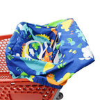 Portable Shopping Cart Cover, High Chair and Grocery Cart Covers for Babies, Kids, Infants & Toddlers, Attached Carry Bag (Simple Dinosaur)
