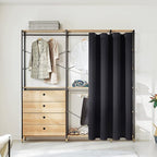 ChrisDowa Blackout Door Curtains for Doorway Privacy, Grommet Closet Curtains for Bedroom Closet Door, Thermal Insulated Temporary Doorway Cover Room Divider Drapes (1 Panel, Black, 42 x 80 Inch)