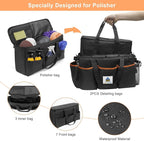 WDG 2PCS Detailing Bag Cleaning Caddy Organizer with Handle & Polisher Tote Large Car Care Storage/Carry Bag for Car Cleaning Supplies & Housekeeper Cleaner-Large