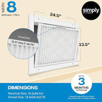 Simply 14x22x1 Air Filter, Merv 8, 6 Pack, For Home AC Furnace & HVAC (Actual Size: 13.75"x21.75"x0.75") DUST, Pet, & Allergy Control