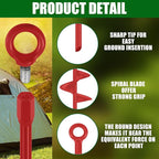 Lasnten 30 Inch Heavy Duty Ground Anchor Spiral Blade Earth Anchor Kit Metal Anchor Hook Beach Sand Stakes Camping for Securing Animals, Shelters, Tents, Canopies(Red,6 Pcs)