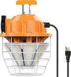 150W LED Temporary Work Light 24750Lm 5000K Daylight Bright Construction Lights Portable Hanging Light IP65 Waterproof, Temp Lighting Indoor Mine Workshop High Bay Outdoor Jobsite