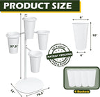 PROLEE Flower Display Stand with 4 Buckets, Flower Pot Stand, Flower Stand Metal, Florist Bouquet Shelf for Wedding, Party, Events, Oval Base, White