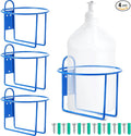 Hicarer 4 Pcs One Gallon Jug Storage Rack Wall Mounted Heavy Duty Steel Wall Rack for 1 Gallon Bottle Round Water Jug Holder with Hardware Hand Sanitizer 6-3/4" W x 5" H x 6-1/2" D (Blue)