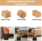 Bed Risers 2 inch, 3 inch, 4 inch, 6 inch or 8 inch Heavy Duty Furniture Risers, Up to 6000 Lbs L Shaped Design Bed Lifts Blocks for Couch Desk Sofa Table (Dark Brown 4 Pack, 4 Inch)
