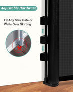 50 inch Retractable Baby Gates 34 inch Tall, Retractable Gate with Reinforced Strip Design to Prevent Crawling Through, Retractable Dog Gate for Stairs, Doorways, Hallways
