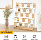 ORLESS Jewelry Display for Vendors, Earring Display Stand for Selling, Necklace Display Holder for Selling, Earring Cards Organizer for Bracelets, Rings, Jewelry Towers, Original Wood (35 Hooks)