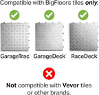Big Floors Male Transition Edge Kit, Durable Interlocking Modular Garage Floor Edging, Compatible with RaceDeck, GarageTrac and GarageDeck Products, (11 Piece), Graphite