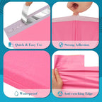 JinRuiKJ Poly Mailers with Handle 10x13 Inch 100 Pcs, Easy to Carry Packaging Bags for Small Business, Thank You Shipping Bags with Self Adhesive Strip, Tearproof and Waterproof - Pink