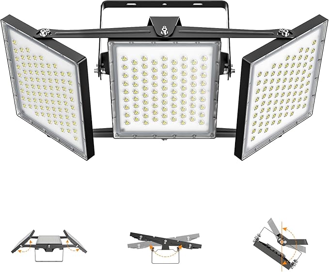 2025 Elite New Upgraded LED Flood Light Outdoor 450W 67500lm Stadium Flood Lights, 5000K D IP66 Waterproof Adjustable Floodlight for Street, Parking Lot
