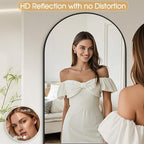 76"x34"Floor Mirror Full Length,Arched Full Length Mirror with Stand,Full Body Mirror,Hanging or Large Leaning for Bedroom Living Room Black