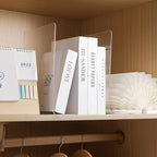 OKPOW Acrylic Shelf Dividers for Closet Organization: 10" Tall X 8.46" Deep Durable 8 Pack Clear Shelves Separators for Clothing Adjustable Purse Organizer